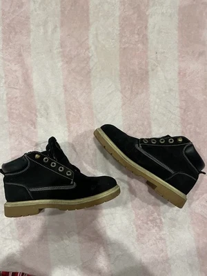 Женские рабочие ботинки Lugz 7,5 из черной замши Flexastride пена с эффектом памяти на шнуровке - Изображение 1 из 4