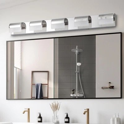 38" 5 Lights LED Vanity Light Silver Sconce Bathroom Mirror Wall Lamp Fixture UL - Image 1 of 4