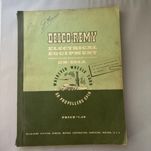 1958 DELCO REMY DR-324A ELECTRICAL EQUIPMENT OPERATION MAINTENANCE HANDBOOK - Picture 1 of 6