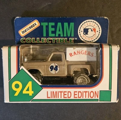 Camioneta Ford Matchbox 1994 Texas Rangers equipo coleccionable (rosa blanca) Foto 1 de 4