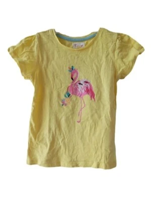 Gelbes Shirt mit Flamingoprint Gr. 104 - Bild 1 von 4