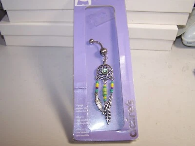 NUEVO ANILLO PIERCING VIENTRE CLAIRE'S CALIBRE 14 CRISTAL GENUINO ATRAPASOL Foto 1 de 3