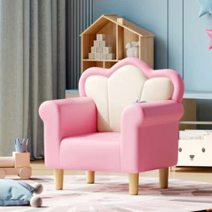 Upholstered Kids Sofa Chair Princess Armchair for Children Toddler Petal Shape - Picture 1 of 14