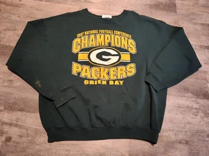 VTG Green Bay Packers Sweatshirt CSA Nutmeg Mills 1997 NFC Champions Made In USA - Picture 1 of 18