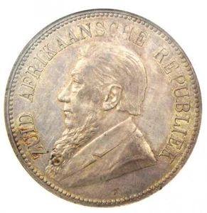 1892 South Africa Zar 5 Shillings Coin (Single Shaft, 5S) - Certified NGC AU58 - Picture 1 of 6