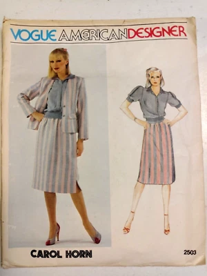 Blazer Jacket Skirt Top Blouse 10 Vogue 2503 Sewing Pattern VTG Cut Carol Horn - Image 1 of 4