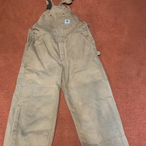 Mens Carhartt Double Knee Bib Overalls quilted Lining 302 BRN 40/30 - Picture 1 of 6