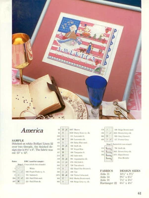 America + Ice Cream Social + National Picnic Day Cross Stitch Magazine Patterns - Image 1 of 4