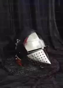 Elmetto visiera bacinetto medievale 16GA casco pieghevole con maglia a catena - Foto 1 di 5