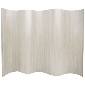 6 ft. Tall Bamboo Wave Screen - Rustic White - Picture 1 of 2