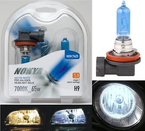 Nokya 7000K White H9 Nok7425 65W Two Bulbs Head Light High Beam Replacement Fit - Picture 1 of 12