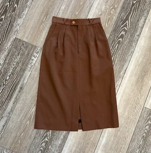 VINTAGE CONDOR CALIFORNIA WOMAN'S SKIRT SZ 5 6 MIDI LENGTH BROWN - Picture 1 of 8