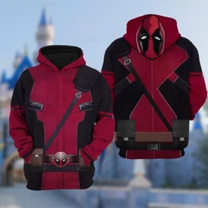 Sudadera con Capucha Disfraz Deadpool 3D, Personaje Antihéroe Disfraz Cosplay Sudadera con Capucha, Hallowee - Imagen 1 de 2