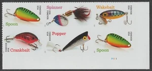 US 5961-5965 5965b Freshwater Fishing Lures F plate block 6 LR MNH 2025 - Picture 1 of 1