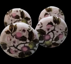 Juego de 4 perillas de cajón de gabinete de porcelana flor de fruta de manzana para renovadores - Imagen 1 de 3