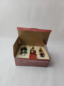 New Avon 2001 Traditional Glass 3 Mini Christmas Ornaments Soldier Snowman Bear- - Picture 1 of 13