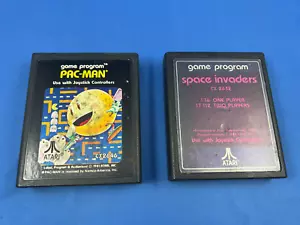 Pac Man & Space Invaders ~ Atari 2600 ~ Contacts Cleaned And Tested ~ Save Ship - Picture 1 of 9