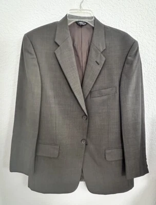 Blazer Claiborne masculino 40S mistura de lã marrom 2 botões casaco esportivo preppy dinheiro antigo - Imagem 1 de 4