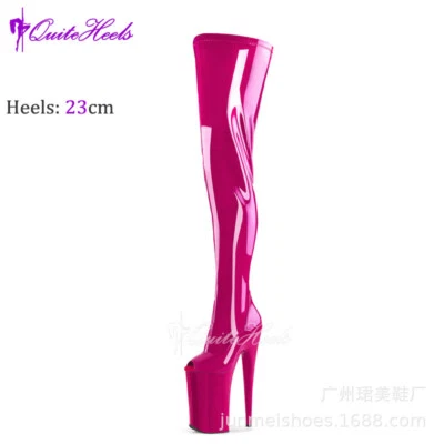 Sexy Tacones Altos Caminar Show Plataforma Zapatos Club Nocturno Rendimiento Botas de Baile Talla Foto 1 de 4