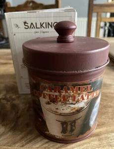 Scented Candle Caramel Coffee Latte Natural Soy Wax 70-90hrs Burn In Tin Boxed - Picture 1 of 3