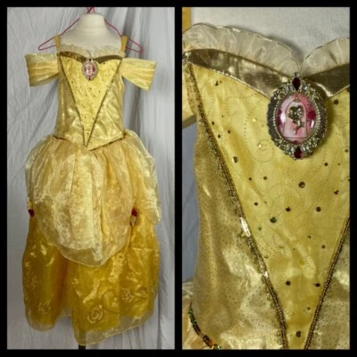 Niña Disney Disfraz La Bella y la Bestia Bella Amarillo Vestido de Baile Rosas Talla 5 6 Foto 1 de 4