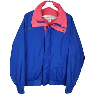 Vtg Columbia Sportswear Mens Bugaboo Ski Jacket Winter Neon Blue Pink Size M 90s - Picture 1 of 12