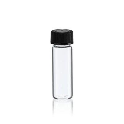 144 Pcs Clear 1 Dram Glass Vials [15mm X 45 mm] with Cone/Foam Lined  Caps - Image 1 of 2