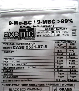 1gm 9-Me -BC / 9-MBC, 9-Methyl-beta-carboline CAS 2521-07-5 99.43% pure powder - Picture 1 of 2