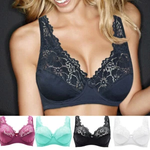 Womens Bras A B C D DD DDD F Lace Bralette Bra Fastening Lingerie Sexy Brassiere - Picture 1 of 29