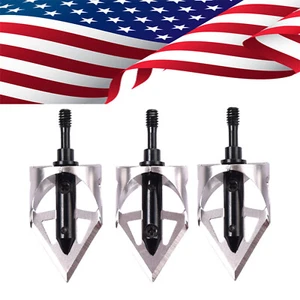 3Pcs BK Broadheads 100Grain 360 Hunting Archery Crossbow Bow Screw Arrow Points - Picture 1 of 6