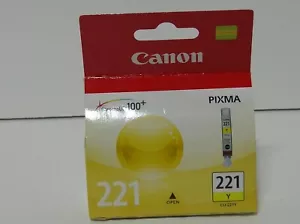NEW GENUINE OEM Canon CLI-221 Yellow Ink Cartridge - Sealed - Picture 1 of 2