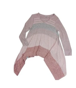 Avenue Multi color  Striped V-Neck Tunic Sweater Tunic Long Sleeve 18/20* - Picture 1 of 6