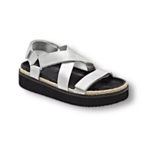 Sandalias de plataforma BP Gage 8,5 plateadas alpargata con tiras tela suela acolchada NUEVAS - Imagen 1 de 9