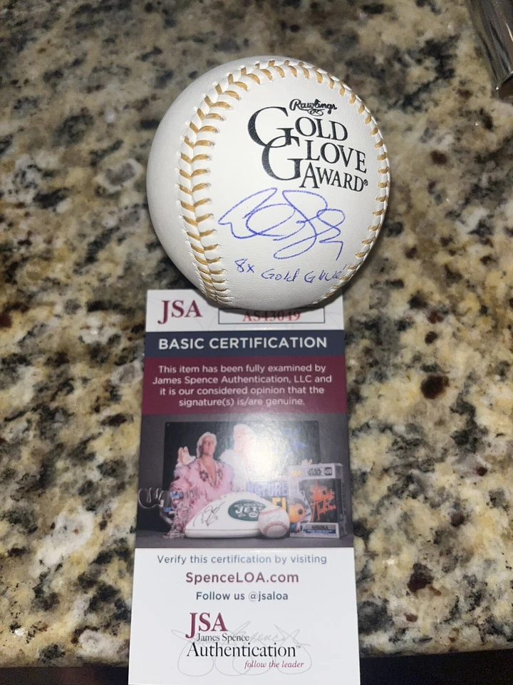 ALEX GORDON  KANSAS CITY ROYALS  8 X GOLD GLOVE  SIGNED GOLD GLOVE BASEBALL JSA - Image 1 of 1