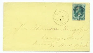 Cubierta de correo de billete 3c de EE. UU. alrededor de 1873 #147 Jersey City, Nueva Jersey a Nueva York Q2 - Imagen 1 de 3