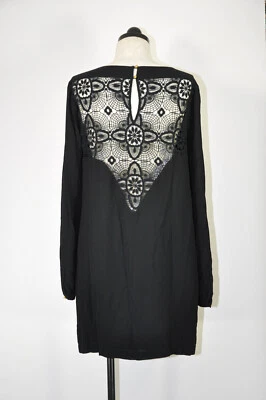 Vestido Corto Mujer Twelfth Street Negro Rayón Atrapasueños Crochet Encaje Espalda L Foto 1 de 4