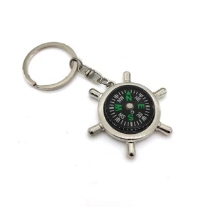 (Pack of 1) Nautical Marine Brass Maritime Compass Key Chain Ring Home Decor - Picture 1 of 4