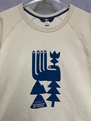 Rei Pullover Herren 3XL beige Fleece gefüttert Co op Sweatshirt Pulli Freizeit Outdoor - Bild 1 von 4