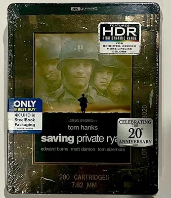 Saving Private Ryan 4K Ultra HD Blu Ray STEELBOOK OOP Rare Sealed NEW Tom Hanks - Image 1 of 4