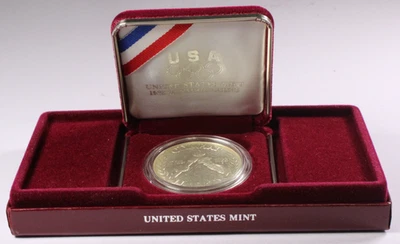 1988-S US Mint Olympic Commemorative Proof Silver Dollar W/Box & COA - Image 1 of 4