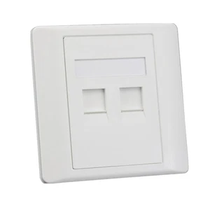 Cat 6 Wandauslassplatte RJ-45-Netzwerk-Ethernet-Socket mit Doppelanschlüssen - Afbeelding 1 van 3
