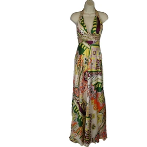 Mary L Couture Embellished Formal Long Gown Mermaid Floral Satin Prom sz 4 silk - Picture 1 of 21