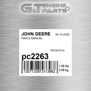 PC2263 PARTS MANUAL fits JOHN DEERE (New OEM Open Box) - Picture 1 of 1
