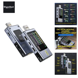 Digitales Voltmeter, Amperemeter, USB-Tester, Typ C, Schnellladungserkennung,... - Picture 1 of 9