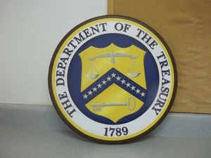 Letrero del Departamento del Tesoro 1789 compuesto de madera 17" de ancho - Imagen 1 de 11