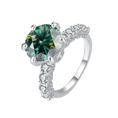 2-5ct Round Cut Moissanite Eternity Ring 925 Sterling Silver Engagement Band GRA - Image 1 of 4