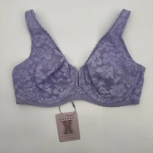 Savage X Fenty Lavish Lace Unlined Full-Coverage Bra Purple Lavender Sz 36D NEW - Picture 1 of 6