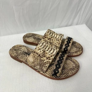 Free People Sandals Womens Size 8.5 Saturday Slides Snake Print 38.5 EU - Picture 1 of 7