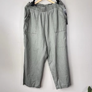 NEU Jane + Delancey 2X oliv armeegrün weites Bein kurze Hose Baumwolle Lounge Freizeit - Bild 1 von 7