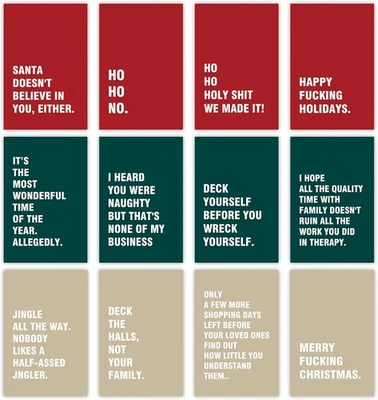 Funny Christmas Cards Bulk, Humorous 4 inches x 6 inches, Quotes  - Image 1 of 4